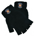 Embroidered Fingerless Fuzzy Gloves