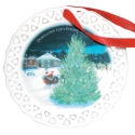 Porcelain Ornament, Flat Round Open Work 3 � � dia